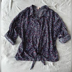 Grand & Greene Navy and Red Button Down Shirt